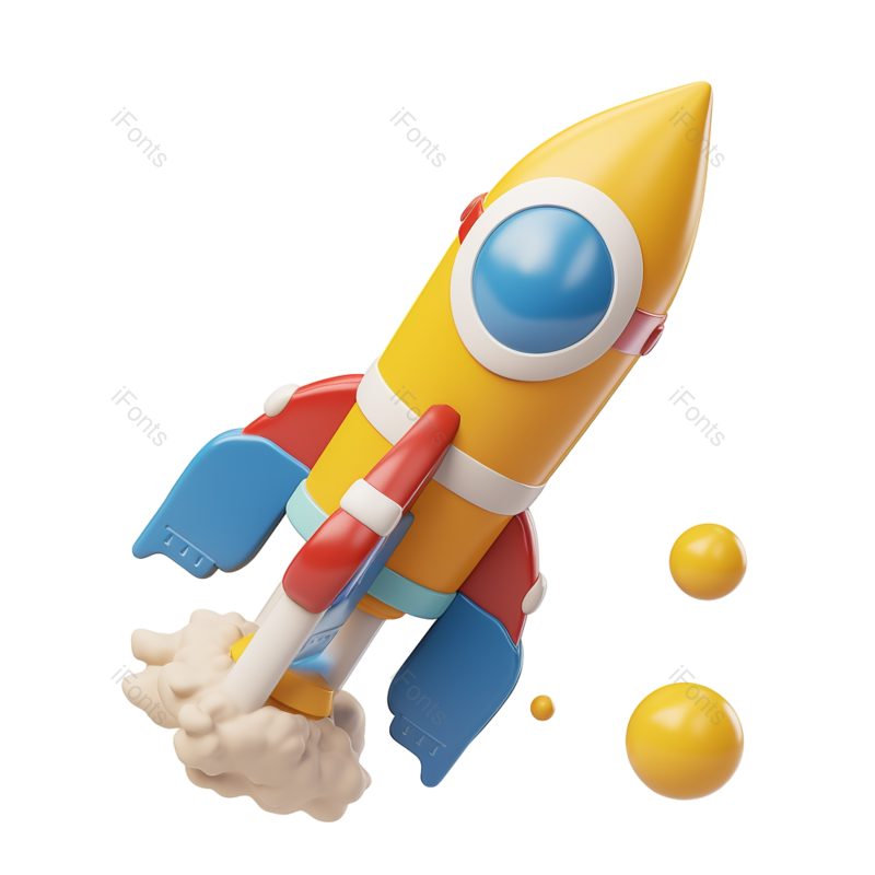 卡通图片,插画元素,火箭PNG,蓝色免抠素材